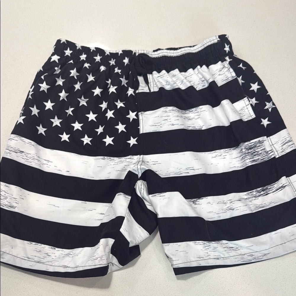 Black and White Quick-Dry Board Shorts Swimwear